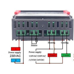 Digitální termostat STC-1000, rozsah -50 ~ +99°C, napájení 230VAC